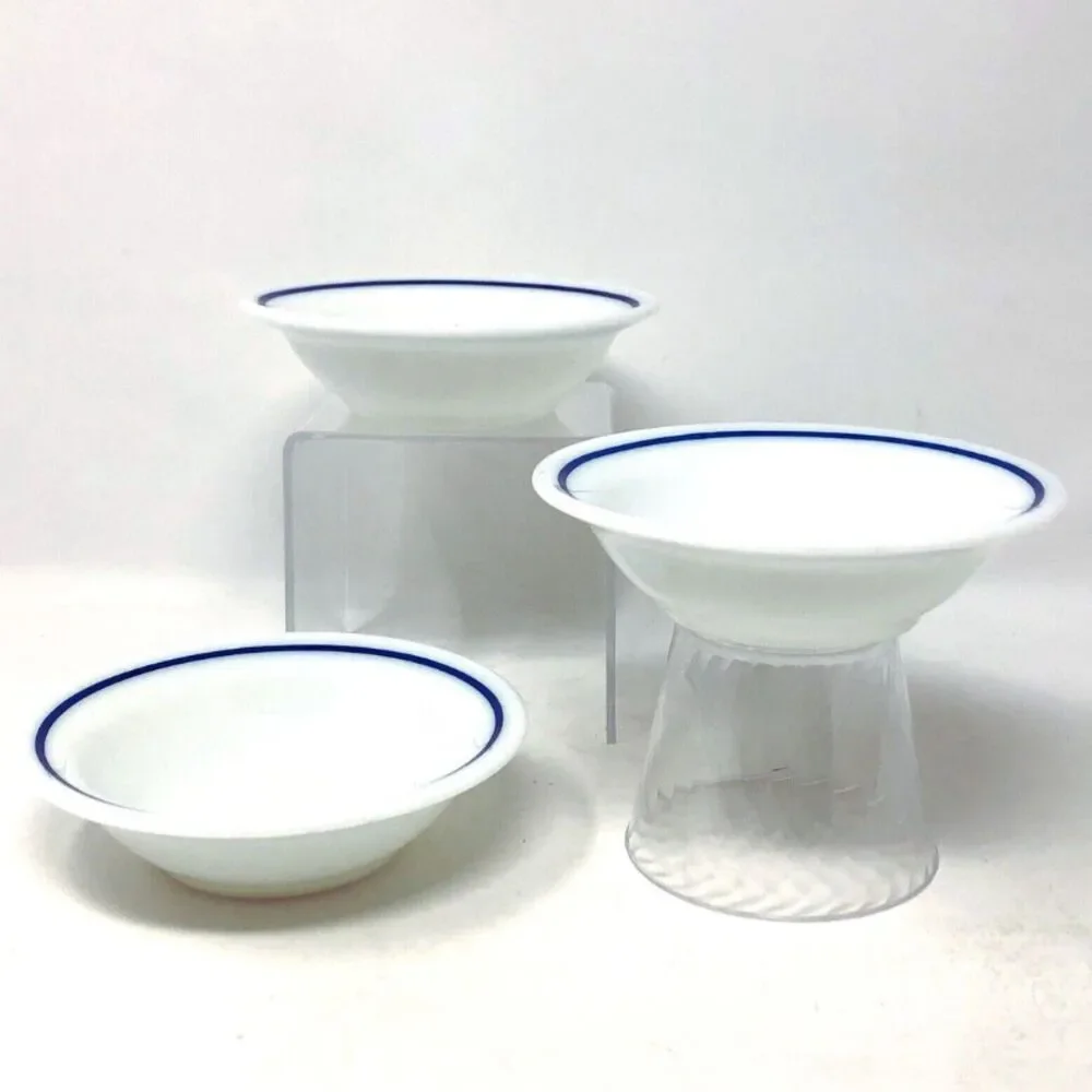 Set of 3 Pyrex Berry Bowl Tableware by Corning USA VTG Turquois Stripe 356-28